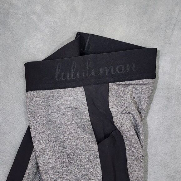 Lululemon Box It Out Tight Heathered Black Size 6 - Picture 7 of 11